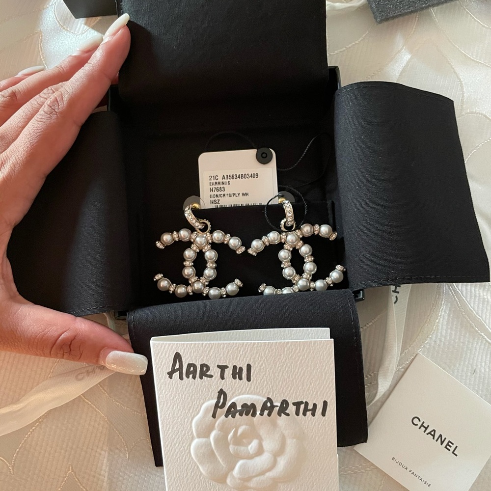 SOLD Brand New Pearl Chanel Earrings
